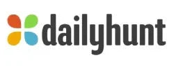 Dailyhunt logo with colorful elements on a white background