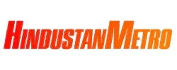 Hindustan Metro logo with orange text on a black background