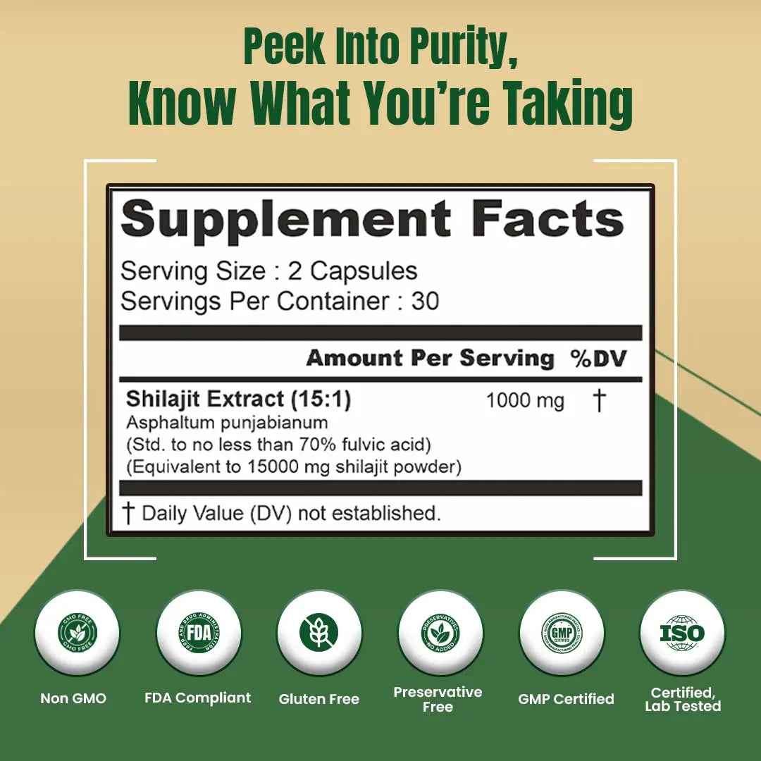 Shilajit Extract Capsules (15000mg)