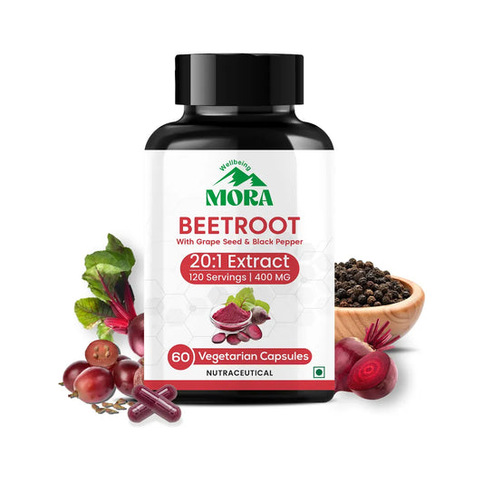 Beetroot Extract Capsules – 20:1 (400 mg) with Grape Seed & Black Pepper