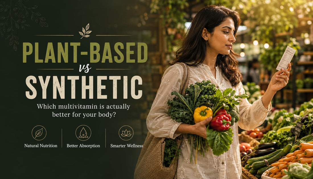 Plant Based vs Synthetic Multivitamin India — Which One Is Actually Better for Your Body? WellBeingMora Buy | Pure Beetroot, Turmeric Capsules & Herbal Supplements Online