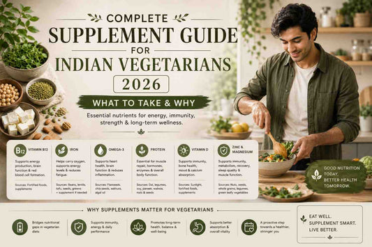 Complete Supplement Guide for Indian Vegetarians 2026 — What to Take and Why WellBeingMora Buy | Pure Beetroot, Turmeric Capsules & Herbal Supplements Online
