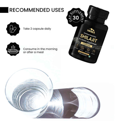Himalayan Shilajit Extract Capsules with 15:1 Extract, Lab Tested