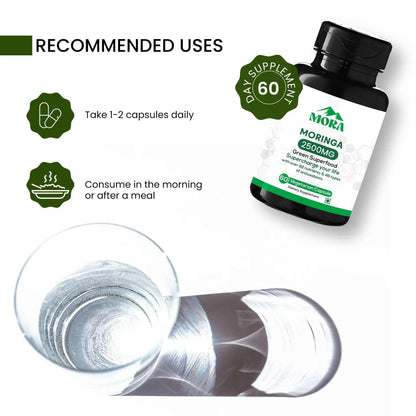 Moringa Extract Capsules – 5:1 Pure Leaf Extract, Green Superfood