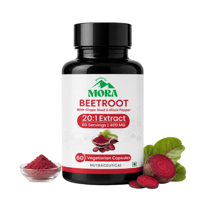 Beetroot Extract 20:1 Capsules with Grape Seed & Black Pepper - Blood Pressure & Stamina Support