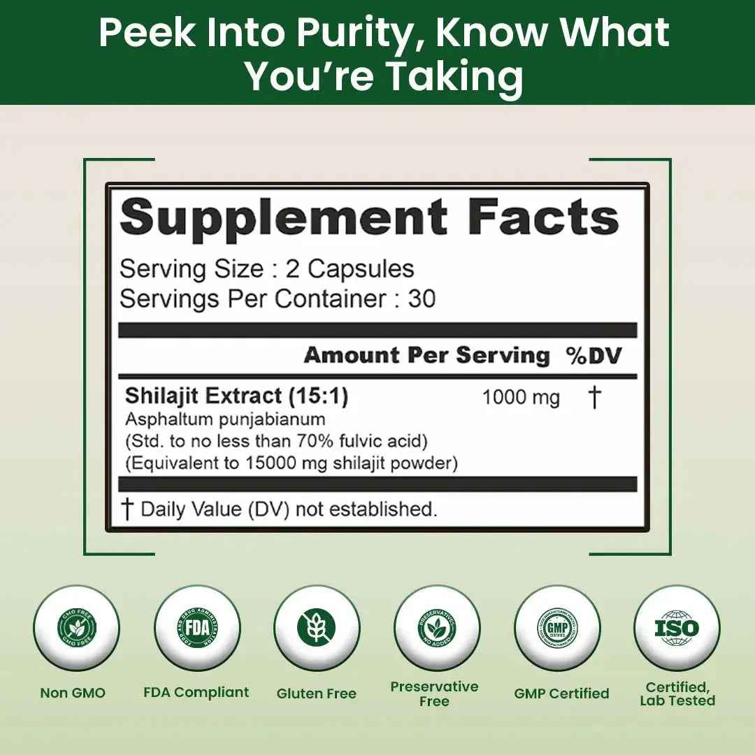 Shilajit & Ashwagandha Extract Capsules