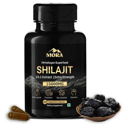 Himalayan Shilajit Extract Capsules with 15:1 Extract, Lab Tested