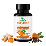 Turmeric Curcumin 95% Capsules with Black Pepper & Ginger for Joint & Antioxidant Support