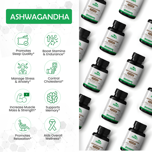 Ashwagandha Root Extract Capsules | Gold Quality, Extra Strength for Stress Relief, Immune Support & Balanced Energy | 60 Veg Capsules | Lab Tested