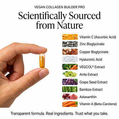 Vegan Collagen for Skin, Hair & Nails with Hyaluronic Acid & Astaxanthin | 60 Vegan Capsules