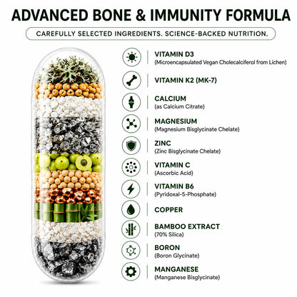 Vitamin D3 K2 Magnesium Complex | 11-in-1 Bone & Immune Support | 60 Veg Capsules