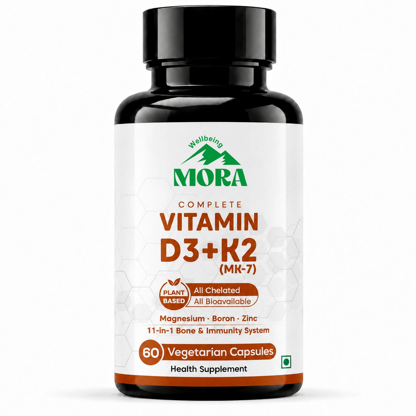 Vitamin D3 K2 Magnesium Complex | 11-in-1 Bone & Immune Support | 60 Veg Capsules