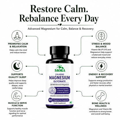 Magnesium Glycinate Capsules | Deep Sleep & Calm with  Ashwagandha, L-Theanine & Apigenin | 60 Veg Capsules